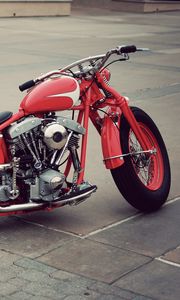 Preview wallpaper bobber, vintage, motorcycle, red
