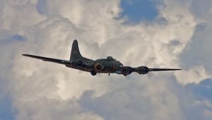 Preview wallpaper boeing b-17, flying fortress, bomber, sky, clouds