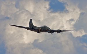 Preview wallpaper boeing b-17, flying fortress, bomber, sky, clouds