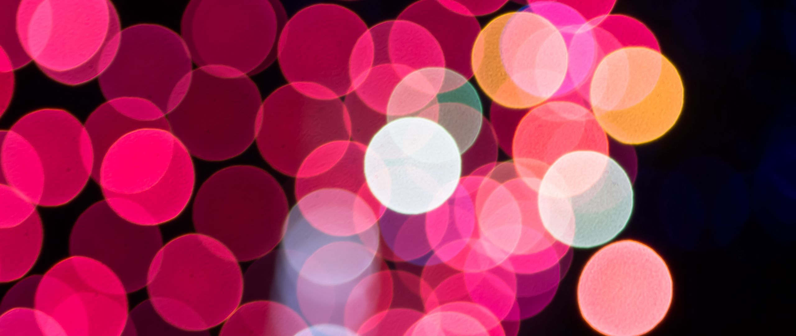 2560x1080 Wallpaper bokeh, circles, glow, pink, transparent