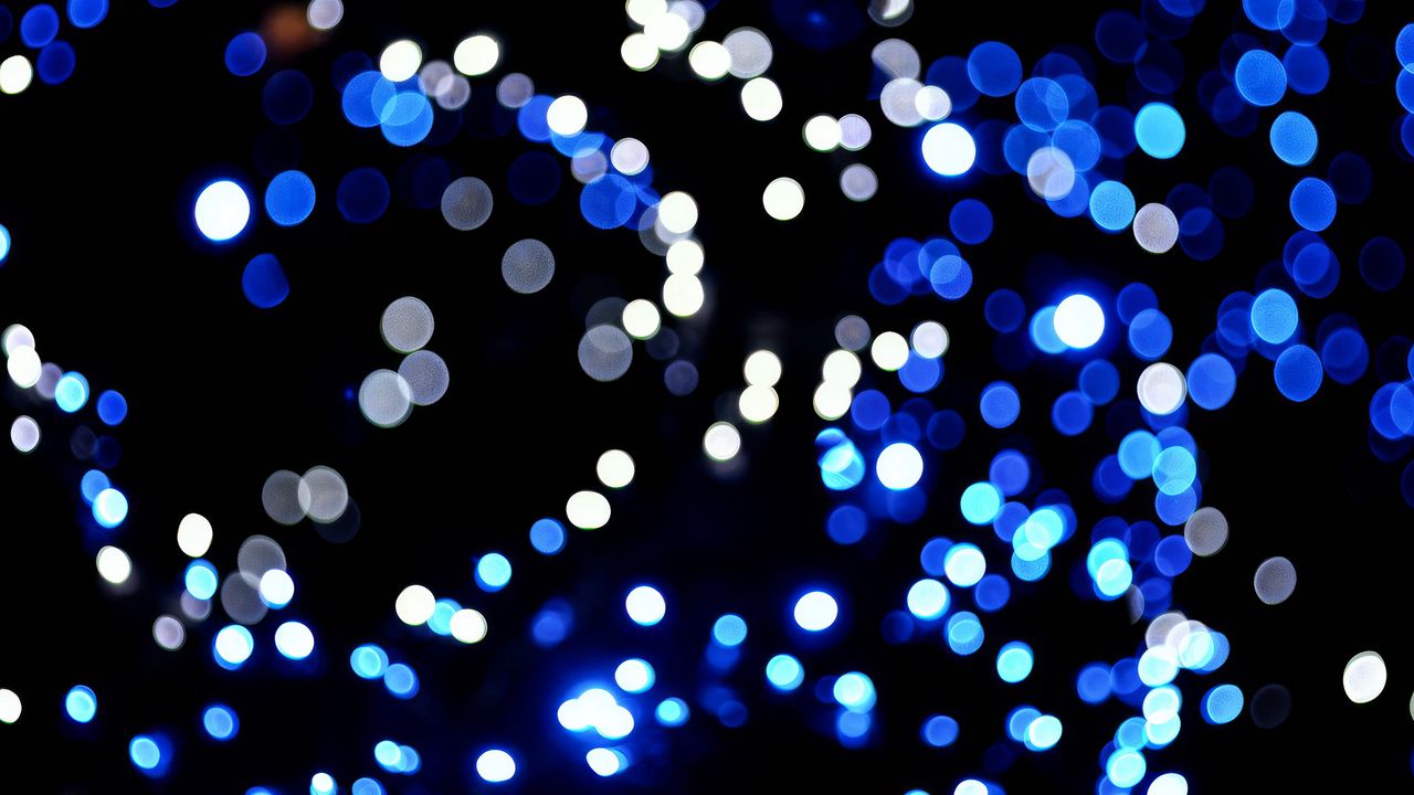Wallpaper bokeh, lights, blur, blue, dark