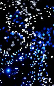 Preview wallpaper bokeh, lights, blur, blue, dark