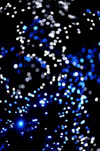 Preview wallpaper bokeh, lights, blur, blue, dark