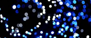 Preview wallpaper bokeh, lights, blur, blue, dark