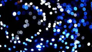 Preview wallpaper bokeh, lights, blur, blue, dark