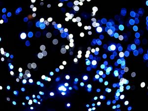 Preview wallpaper bokeh, lights, blur, blue, dark