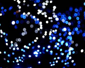 Preview wallpaper bokeh, lights, blur, blue, dark