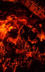 Preview wallpaper bonfire, ash, fire, coals, smoldering