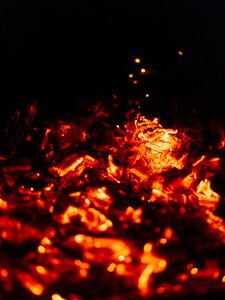 Preview wallpaper bonfire, coals, dark