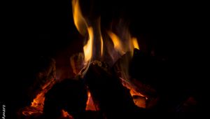 Preview wallpaper bonfire, coals, flame, fire, dark