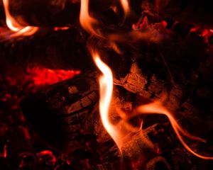 Preview wallpaper bonfire, embers, glow, fire, flame, dark