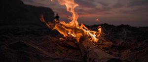 Preview wallpaper bonfire, fire, beach, dusk, dark