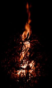 Preview wallpaper bonfire, fire, branches, darkness