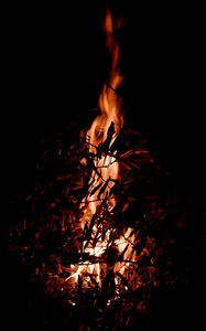 Preview wallpaper bonfire, fire, branches, darkness