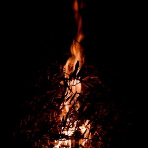 Preview wallpaper bonfire, fire, branches, darkness