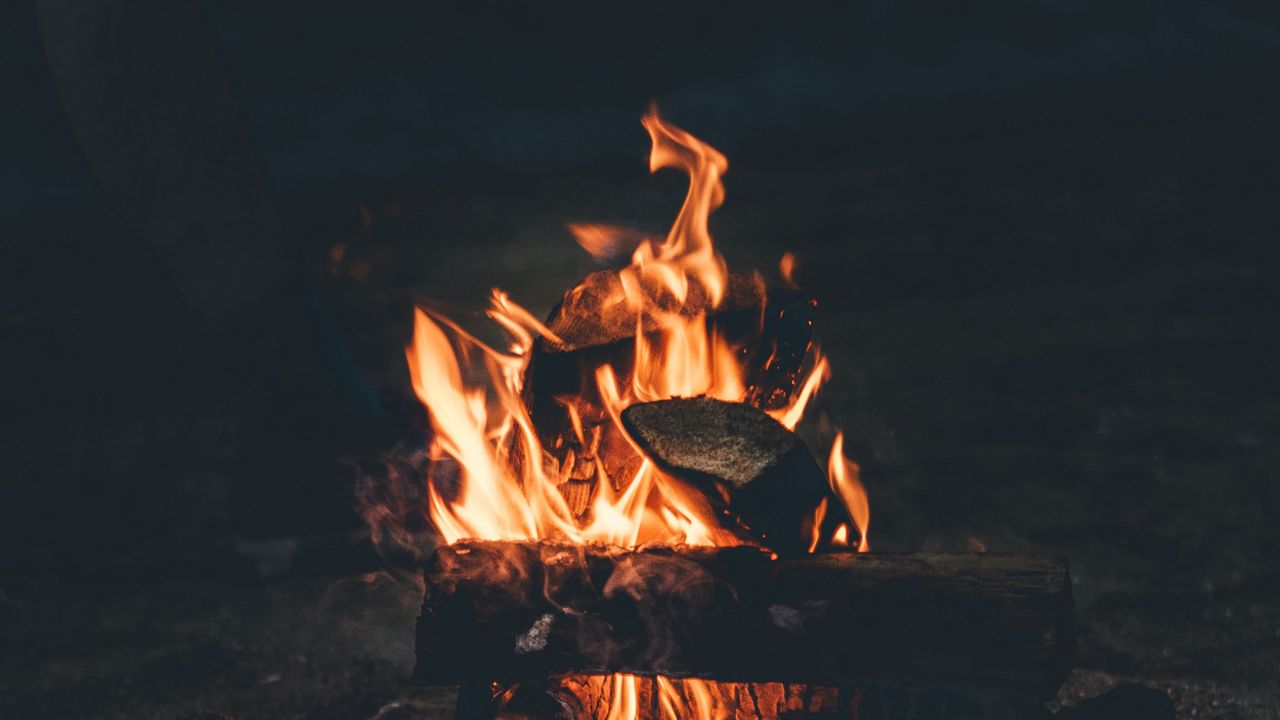 Wallpaper bonfire, fire, camping, firewood, night