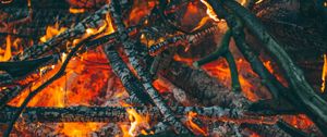 Preview wallpaper bonfire, fire, coals, ash