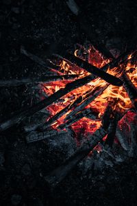 Preview wallpaper bonfire, fire, coals, firewood