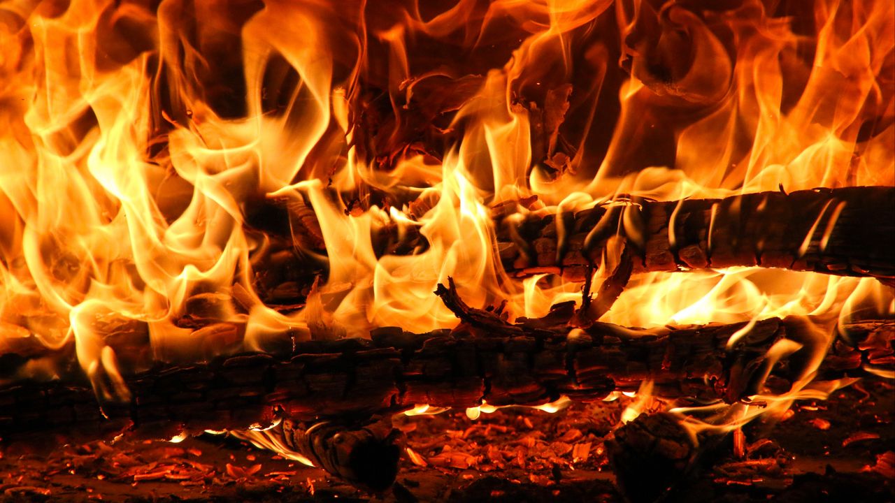 Wallpaper bonfire, fire, embers, ash, flame, dark