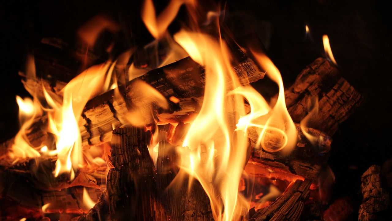 Wallpaper bonfire, fire, firewood, coals, flame