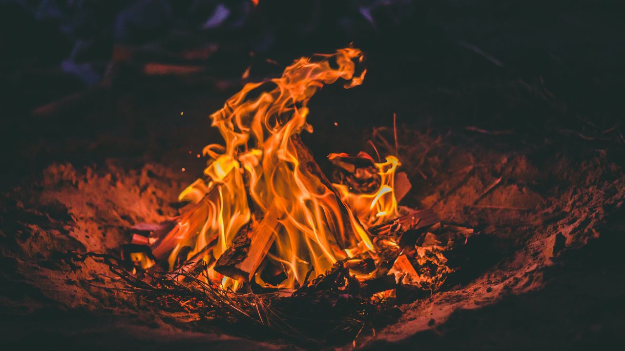 Wallpaper bonfire, fire, firewood, flame