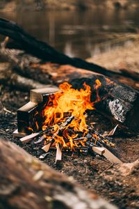 Preview wallpaper bonfire, fire, firewood, camping