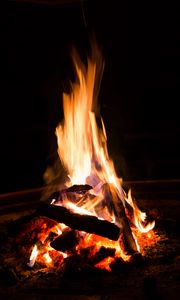 Preview wallpaper bonfire, fire, firewood, flame, coal