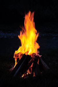 Preview wallpaper bonfire, fire, firewood, camping, night