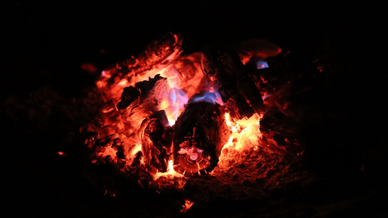 Wallpaper bonfire, fire, firewood, flame, dark