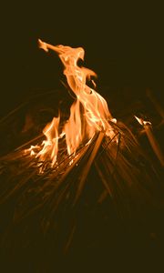 Preview wallpaper bonfire, fire, flame, dark