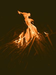 Preview wallpaper bonfire, fire, flame, dark