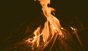 Preview wallpaper bonfire, fire, flame, dark