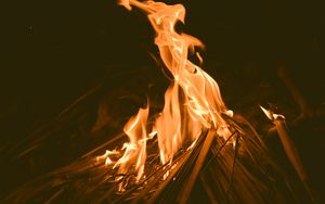 Preview wallpaper bonfire, fire, flame, dark
