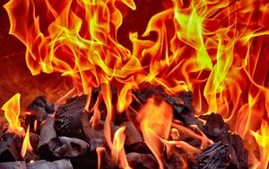 Preview wallpaper bonfire, fire, flame, coals