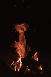 Preview wallpaper bonfire, fire, flame, sparks, dark, burning