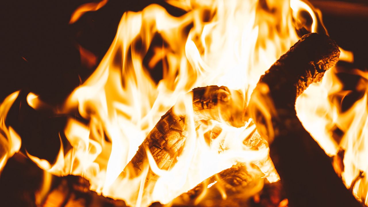 Wallpaper bonfire, fire, flame, firewood, dark, blur