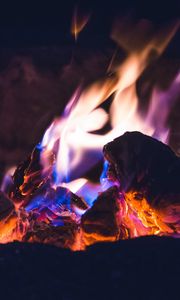 Preview wallpaper bonfire, fire, flame, light, coal, ash