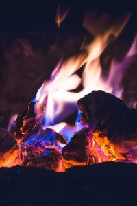 Preview wallpaper bonfire, fire, flame, light, coal, ash