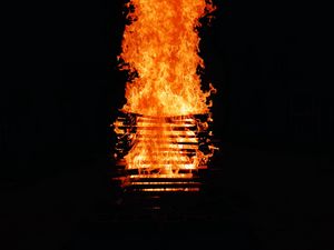 Preview wallpaper bonfire, fire, flame, burning, dark