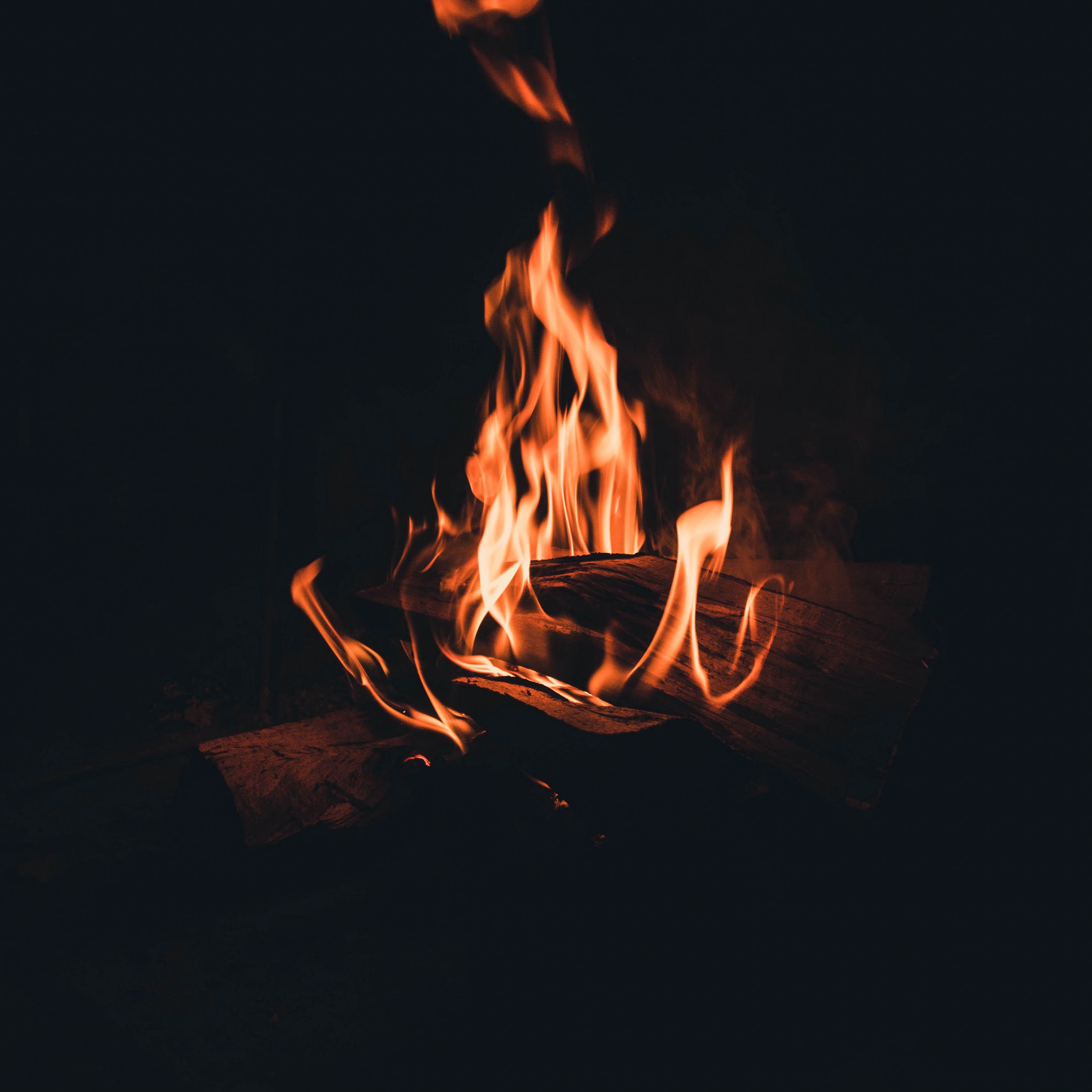 Download wallpaper 2780x2780 bonfire, fire, flame, firewood, night ...