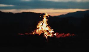 Preview wallpaper bonfire, fire, flame, dusk, dark