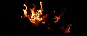 Preview wallpaper bonfire, fire, flame, sparks, dark