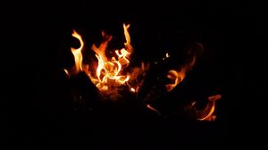 Preview wallpaper bonfire, fire, flame, sparks, dark