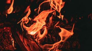 Preview wallpaper bonfire, fire, flame, dark, night