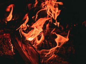 Preview wallpaper bonfire, fire, flame, dark, night