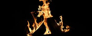 Preview wallpaper bonfire, fire, flame, black, dark