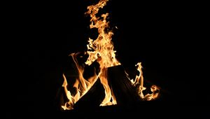 Preview wallpaper bonfire, fire, flame, black, dark