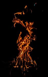 Preview wallpaper bonfire, fire, flame, dark, burn