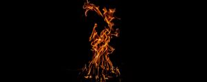 Preview wallpaper bonfire, fire, flame, dark, burn