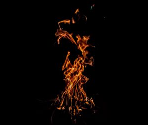 Preview wallpaper bonfire, fire, flame, dark, burn